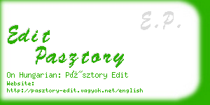 edit pasztory business card